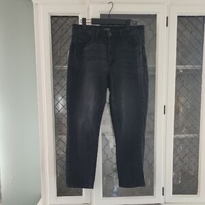 Dark Charcoal Gray Straight Jeans